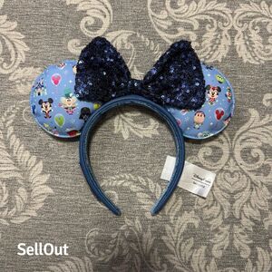 Disney Chibi Minnie Mouse Ears Headband by Loungefly Blue Unisex